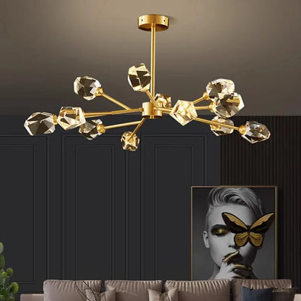 Lustre en cuivre et cristal pour une ambiance élégante — LZ4D9X