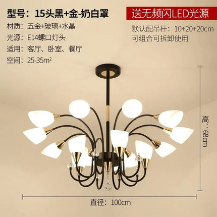 Lustre moderne en cristal et cuivre pour éclairage intérieur — LZ4X9M