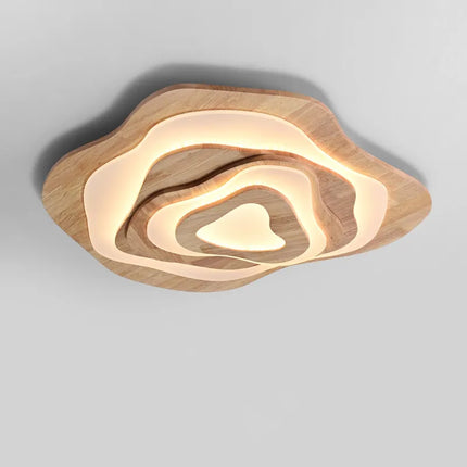 Plafonnier LED zen en bois avec diffuseur nuage acrylique — LZ4X9T