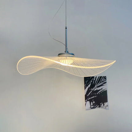Suspension plafonnier chapeau paille acrylique nordique pour salon et chambre — LZ4X9M