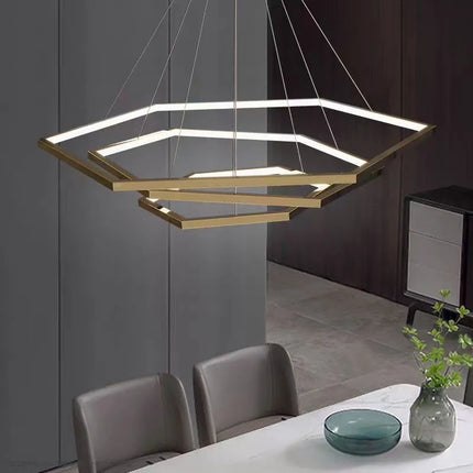 Suspension lustre hexagonal LED moderne et luxueux — LZ4X9P2