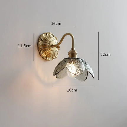 Applique murale LED en verre gris fumé et cuivre moderne — LZ4X9T2