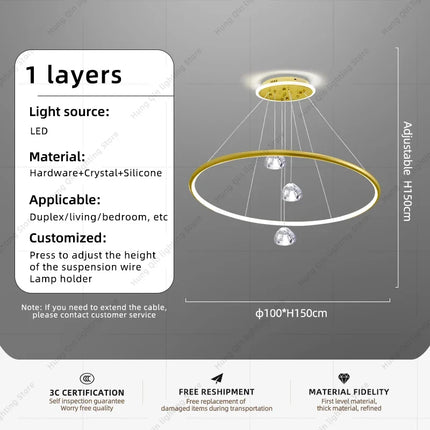 Lustre moderne en cristal avec éclairage LED intégré — LZ4X9T2