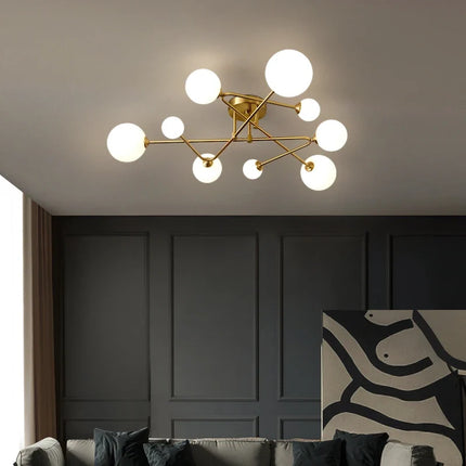 Lustre suspension en cuivre au design moderne pour intérieur élégant — LZ4X9T