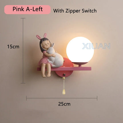 Applique murale enfant avec motifs princesse, cheval et lapin — LZ7XQ2
