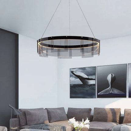 Suspension LED nordique en verre fumé moderne — LZ4X9T1