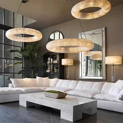 Lustre suspension moderne en cristal pour salon — LZ4X9P2