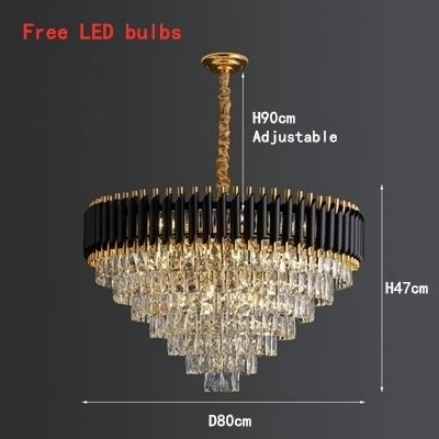 Lustre LED moderne de luxe en cristal, forme ronde ou allongée — LZ4P7X