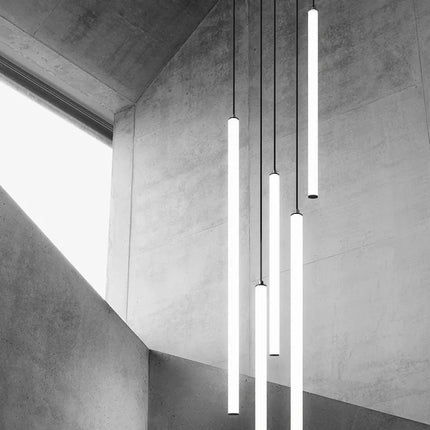 Lustre LED tube long spirale au design minimaliste moderne 2023 — LZ4X9M