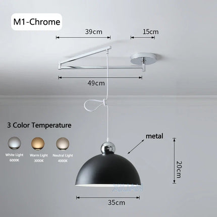 Suspension LED moderne à bras oscillant mobile — LZ4X7Q9