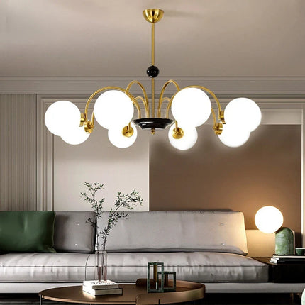 Lustre suspension nordique moderne en chrome avec LED intégrée — LZ4X9T2