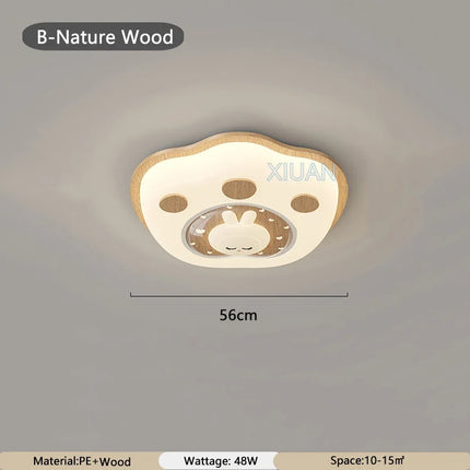 Plafonnier LED nordique en bois massif avec motifs cerf et élan — LZ4X9T2