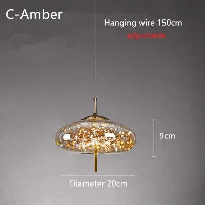 Lustre de chevet rouge en filet style nordique pour fille — LZ4X9M