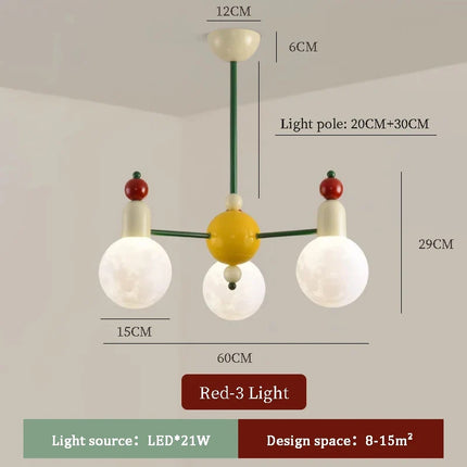 Lustre coloré et lumineux au design nordique pour chambre d'enfants — LZ7XQ2