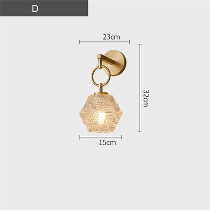 Applique murale LED en cuivre et verre au design nordique contemporain — LZ4X9J