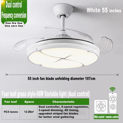 Plafonnier moderne silencieux avec ventilateur et éclairage intégré — LZ4Q7N