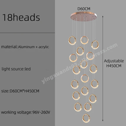 lustre à led design moderne pour éclairage suspendu élégant