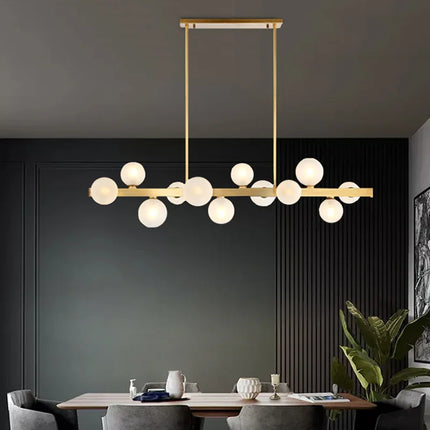 Lustre LED italien minimaliste en cuivre pour bar et café — LZ4P9XQ