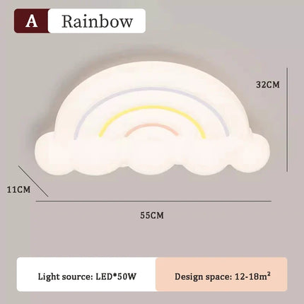 Plafonnier nuage arc-en-ciel pour chambre enfant design moderne — LZ4X9T