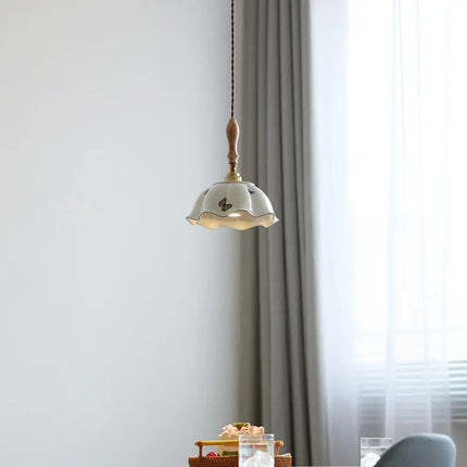 Suspension design papillon en céramique et bois — LZ4X9B