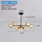 6 lumières Ambre / Blanc chaud