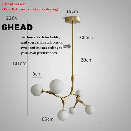 Lustre suspension nordique en verre pour éclairage élégant — LZ4X9B