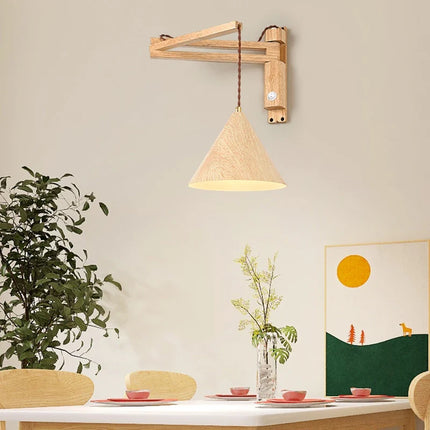 Applique murale japonaise vintage pliable avec interrupteur LED — LZ4X9B