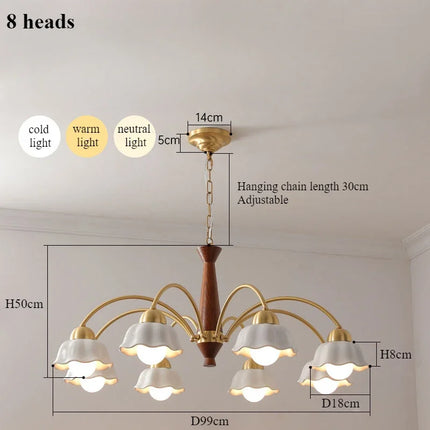 Lustre en céramique à motif floral pour intérieur contemporain — LZ4X9P2