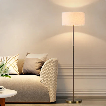 Lampadaire moderne en métal avec abat-jour en tissu — LZ4X9Q2