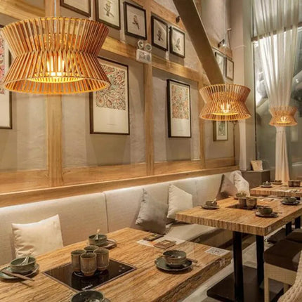 Lustre suspension en bois massif style nord-européen pour intérieur — LZ4X9T2