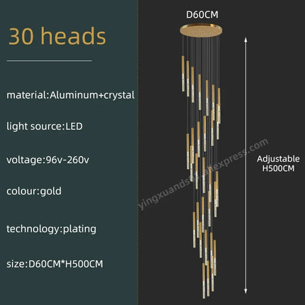Lustre en cristal au design moderne pour éclairage intérieur minimaliste — LZ4X9Q2