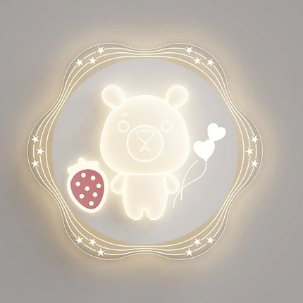 Plafonnier enfant décor fraise et trèfle style dessin animé — LZ4Q9X7