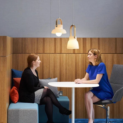 Lustre suspension en verre et bois au design moderne minimaliste — LZ4X9P2