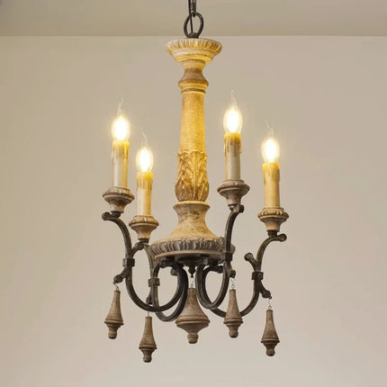 Lustre rétro en bois pour décoration intérieure élégante — LZ4X9P2