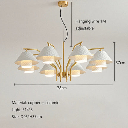 Lustre contemporain en céramique dorée pour intérieur — LZ4X9J