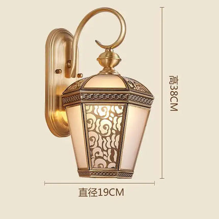 Applique murale vintage en verre et cuivre pour jardin extérieur — LZ4X9P