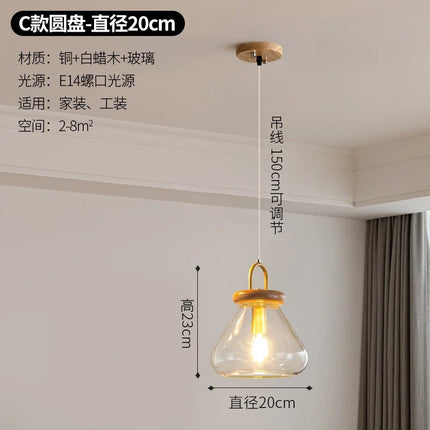 Suspension abat-jour en verre transparent style Art déco pour intérieur — LZ4X9M