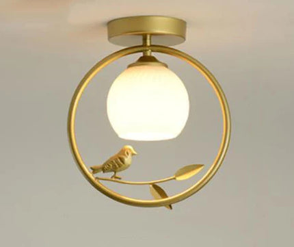 Plafonnier nordique créatif à motif oiseau pour balcon — LZ4X9T2