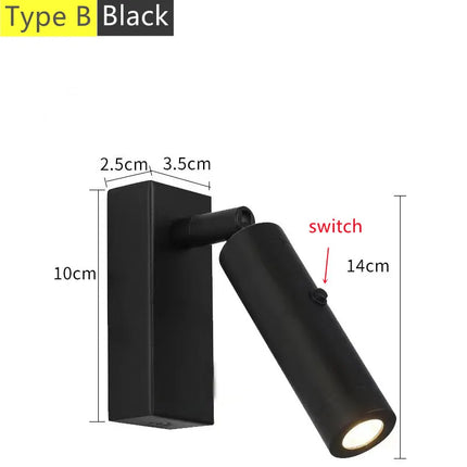 Applique murale LED rotative avec interrupteur et port USB intégré — LZ4X9Q2