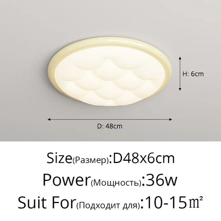 Plafonnier moderne simple couleur crème avec protection oculaire — LZ4X9T1