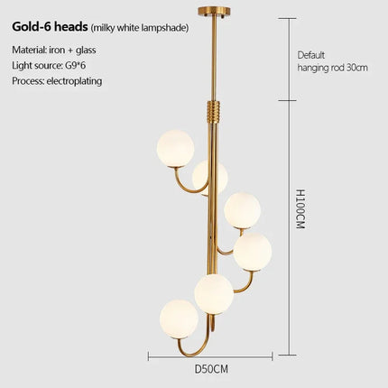 Lustre lumineux en verre pour décoration intérieure élégante — LZ4X9Q2