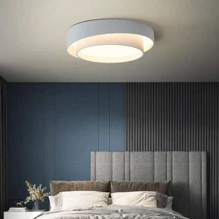 Plafonnier LED blanc minimaliste double cercle moderne — LZ4X9P2
