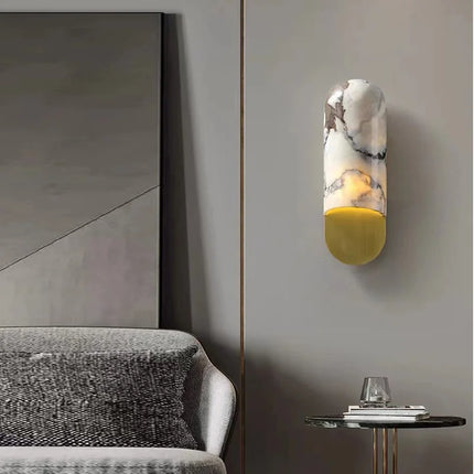 Applique murale LED créative avec abat-jour style chinois en marbre — LZ4X9P2