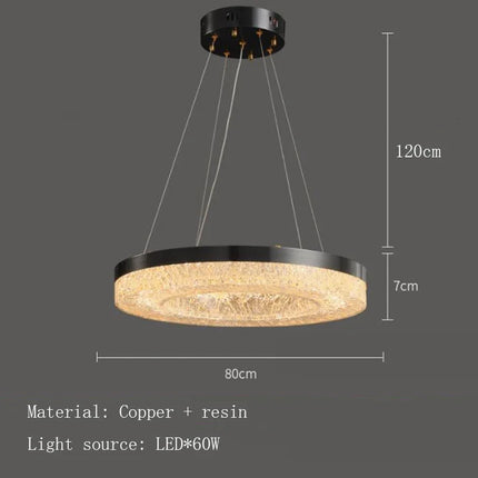 Suspension minimaliste en résine et cuivre avec télécommande moderne — LZ4X9J