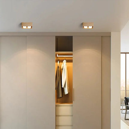 Plafonnier minimaliste en bois brut pour chambre et bureau — LZ4X9J
