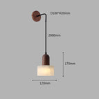 Applique - Couleur Noyer / Texture aléatoire / D120x1H170MM | E27 sans ampoule