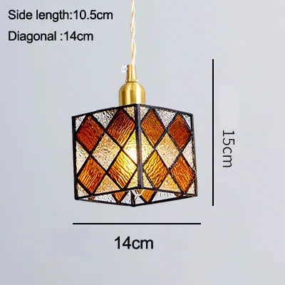 Suspension en verre peint à la main style méditerranéen asiatique — LZ4P9XQ