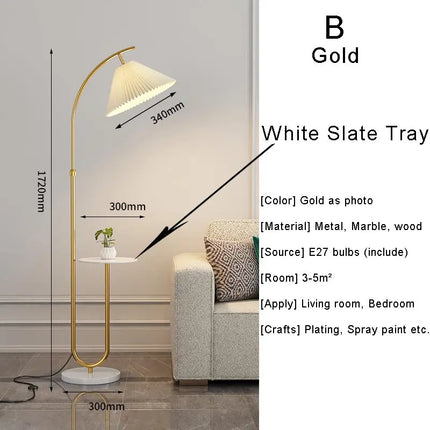 Lampadaire LED nordique avec abat-jour en tissu pour intérieur — LZ4X9P