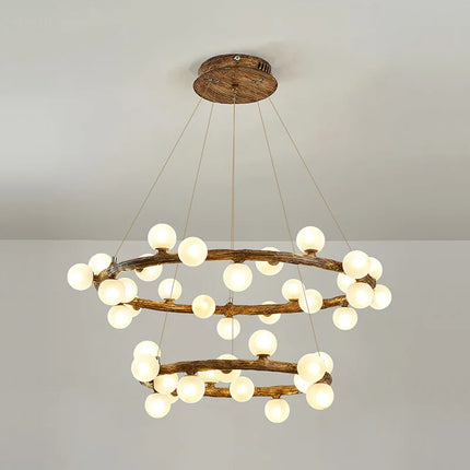 Lustre intérieur style wabi-sabi en bois artificiel — LZ4X9P2Q