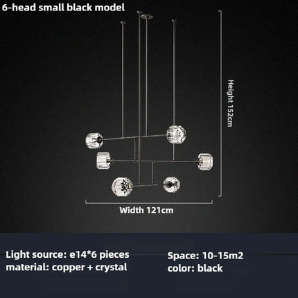 Lustre américain moderne en cristal et cuivre — LZ4X9QJ2